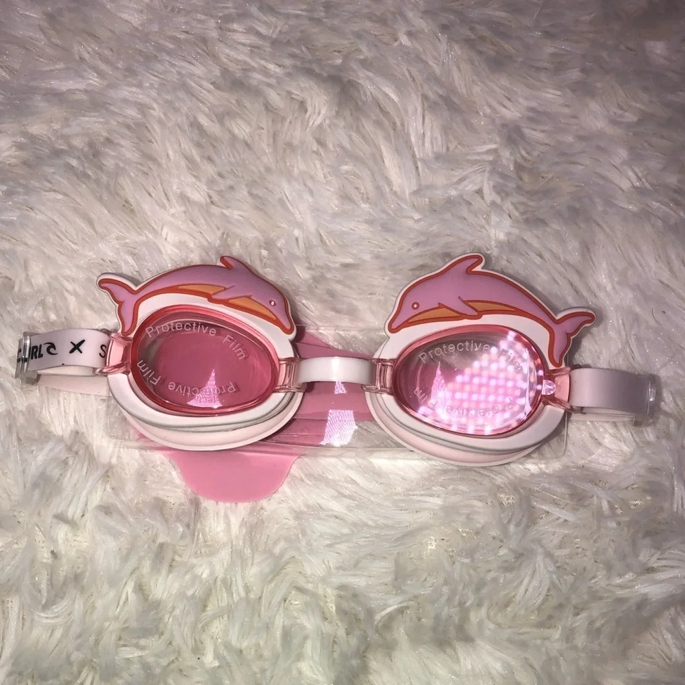 Kids Pink Floral Dolphin Pink Goggles NWT